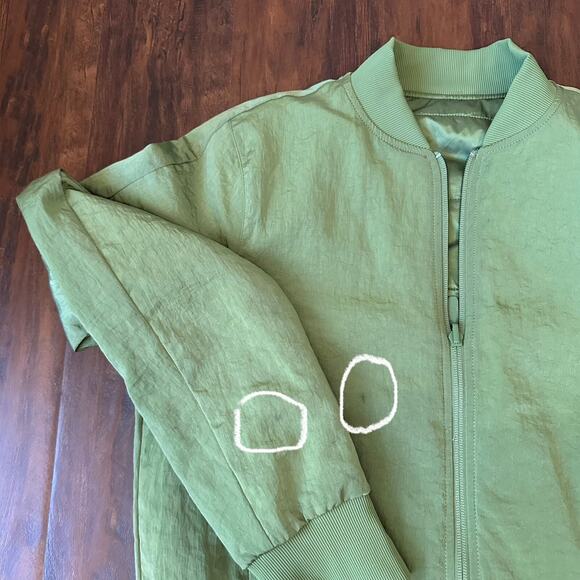 LULULEMON Non-Stop Bomber Jacket Green Foliage Insulated Reversible - Picture 9 of 16